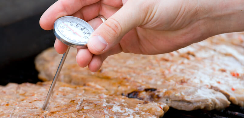 Meat Thermometer On Meat