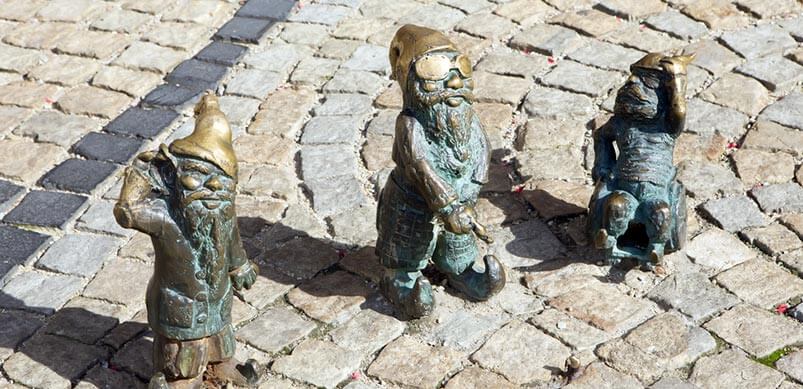 Garden Gnomes on Paving